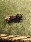 Antique Victorian Bog Oak Hand Pendant 14k Gold Mourning Figa Charm