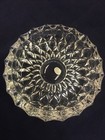 Vintage Cut Crystal Glass Ashtray Round Clear Decorative Cigar Holder