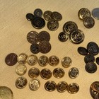 Vintage Lot Of 100 Gold Tone Metal Buttons