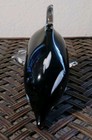 Black Clear Art Glass Killer Whale Orca Figurine 6 75 In