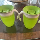 Munchkin Miracle 360 Trainer Cup  Green 7 Oz  2 Count Toddler Sippy Cup No Spill