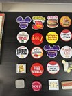 Vintage Lot Of 34 Mcdonald s Buttons   Other Buttons And Pins From Other Brands