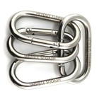 3 15  Oval 316 Stainless Steel Spring Snap Hook Carabiner Clips 4pack Heavy Duty