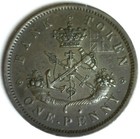 1857 Bank Of Upper Canada Copper 1 Penny Bank Token Circulated You Grade Dragon