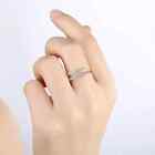 925 Sterling Silver Adjustable Open Ring Double  Crystal Rings Women Jewelry