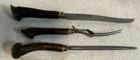 Antique Late 1800   s E m  Dickinson 3pc Stag Antler Carving Set