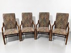 Midcentury Modern Mcm Set Of 6 Dining Room Scene One Hendredon Walnut Chairs