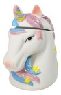 Sacred Purity White Unicorn With Rainbow Mane Horn Ceramic Cookie Jar Figurine