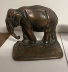Elephant     Cast Iron Bookends   Vintage   Bronze   Set Of 2   Great Condition