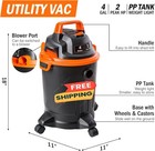 Aspiradora De Taller Para L  quidos seco De 15 Litros  2 0 Hp De Potencia M  xima 
