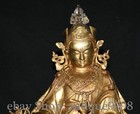 18 8   Old Tibet Bronze Gold Gilt Guru Padmasambhava Rinpoche Buddha Statue
