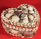 Shell Trinket Box Vintage Cayman Islands 5 1 2  Signed Hand Made Felt Lined