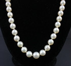 Vintage Strand Graduated Cultured Pearl Necklace 14k Gold Clasp   22 7 8 