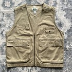 New Vtg Rei Canvas Vest Men Small Beige Multipckt Safari Fish Photo Hunt Travel