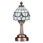 Mini Dollhouse Tiffany Style Table Lamp Led Battery Light Bronze Base 1 24   1 6