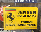 1950s Ferrari Dealership Sign Jensen Imports Ferrari Investments Masonite 36x24