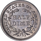 1848-p Seated Liberty Half Dime Medium Date Nice Bu Great Eye Appeal Nice Strike