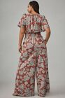 Anthropologie Somerset Jumpsuit Dusky Pink Floral Pockets Size Medium