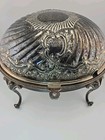    antique Derby Silver Co Bell Mark Silverplate Roll Top Chafing Dish Ornate