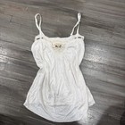 Twenty One White Cotton Camisole Crochet Lace Trim Adjustable Straps Womens M