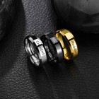 Customized Engraved Name Ring Handcrafted Jewelry Circle Shape Gold Silver Black