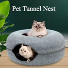 Cat Tunnel Bed Cave Toy Interactive Cat Bed Donut Tube 24x24x11   With 3 Toys