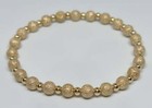 Mod  3mm Silver 14k Yellow Gold Filled Stardust 5 3mm Stretch Handmade Bracelet 
