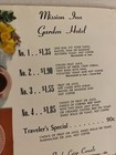 Vintage 1960s Mission Inn Garden Hotel San Diego Breakfast Menu