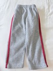 Girls 2t Gray Fleece Sweatpants Red Side Stripe Elastic Waist Solid Pants