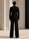 Men Black White Tuxedo Suit Double Breasted Wedding Prom Formal Party