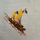 Vintage 16  Embroidered Dinner Napkins Set Of 6 Asian Chinese Motifs Scalloped