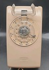 Vintage At t  Bell System 554bmp Rotary Dial Wall Telephone Pinkish Beige