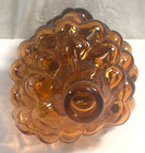 Glass Amber Grapes Cluster Bunch Bottle Decanter - 6    Long