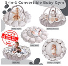 5-in-1 Thick   Plush Baby Play Gym  Baby Play Mats For Floor  Tummy Time Mat
