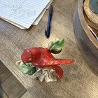 Vintage Cardinal Ceramic Figurine 5    Tall On Tree Limb