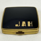 Gorgeous Antique 1920 s Art Deco Monogram Black Enamel Powder Compact