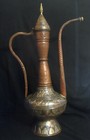 Antique Middle Eastern Persian Islamic 37   94 Cm  Hand Wrought Metal Ewer