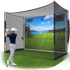 Golf Simulator Cage 10x8ft Impact Screen Indoor Outdoor Heavy Duty Golf Training