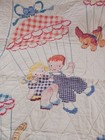 Vintage hand-made Cross-stitch Quilt Baby crib  Cotton 56 x36 