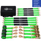 8 Axle Strap Car Trailer Hauler Ratchet Tie Down Tire Strap Vehicle Tie Down Kit