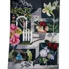Wool Rug Hooking Kit 2010 Oxford Gardens Wall Hanging 22x23 On Linen Incomplete