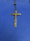 Vtg Sterling Silver Miraculous Medal Center 19  Rosary Ball Beads Crucifix 20 G