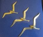 Set Of 3 Vintage Mcm Brass Metal Flying Seagull Wall Art  hanging Birds Decor