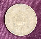 Vintage Antique Original Rare Coin Elizabeth Ii Uk 1 New Penny 1971 Dg Reg F D