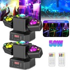 2pcs Laser Light Rgbw Led Moving Head Disco Stage Lighting Beam Dmx512 Party Dj