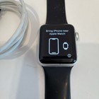 Apple Watch Series 3 38mm Silver Aluminum Case Black Silicone Band Gps