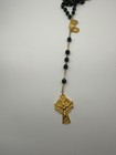 Vtg Emerald Green Glass Bead Irish Celtic Rosary W St  Patrick Medal