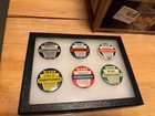 Lot Of 6 Vintage Pennsylvania Fishing Licenses Button Pins 1940-1945 In Display 