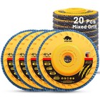 20xflap Discs 4-1 2 t29 Tool-free Zirconia 40 60 80 120 Grit Angle Grinder Wheel