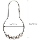 Stainless Steel Shower Curtain Hooks Rust Proof Polished Nickel Finish Set Of 12